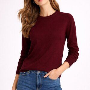 GAP Women Burgundy Merino Wool Sweater Size L Knit Pullover